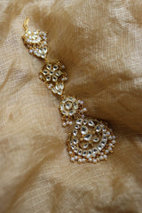 Kundan White Flower Choti (Hair Accessory)
