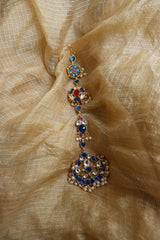 Jadau Blue Chaand Choti (Hair Accessory)