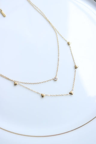 Dainty Layer Hearts Necklace