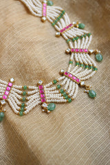 Jadau Pearl Wave Necklace
