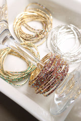 Set of 12 Dainty Stone Bracelets (Multiple Color Options)