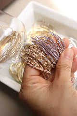 Set of 12 Dainty Stone Bracelets (Multiple Color Options)