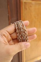 Set of 12 Dainty Stone Bracelets (Multiple Color Options)