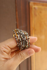 Set of 12 Dainty Stone Bracelets (Multiple Color Options)