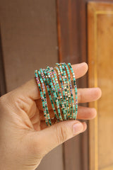 Set of 12 Dainty Stone Bracelets (Multiple Color Options)