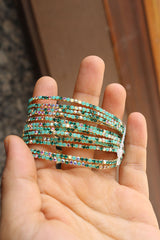 Set of 12 Dainty Stone Bracelets (Multiple Color Options)