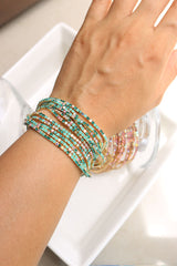 Set of 12 Dainty Stone Bracelets (Multiple Color Options)