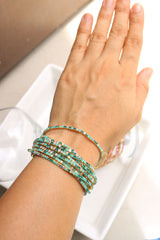 Set of 12 Dainty Stone Bracelets (Multiple Color Options)