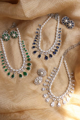 Elegant Pearl Stone Drops Necklace Set