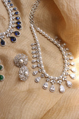 Elegant Pearl Stone Drops Necklace Set