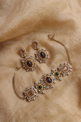 Stunning Purple Filigree Choker Set