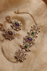 Stunning Purple Filigree Choker Set