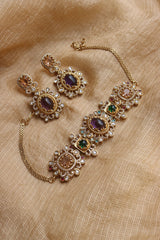 Stunning Purple Filigree Choker Set