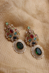 Multi Gems Statement Earrings