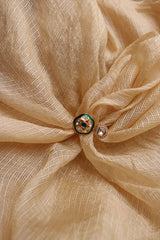 Green Flower Kundan Ring