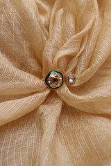 Green Flower Kundan Ring