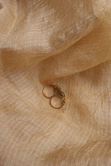 Green Leaf Dual Finger Kundan Ring
