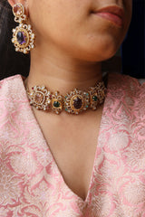 Stunning Purple Filigree Choker Set