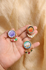 Jadau Lotus Earrings