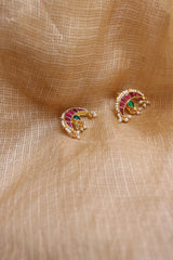 Jadau Ruby Chaand bugadi Top Clip Earrings