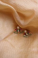 Jadau Open Lotus bugadi Top Clip Earrings