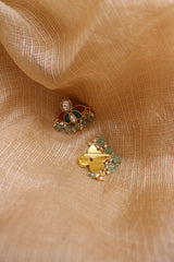 Jadau Open Lotus bugadi Top Clip Earrings