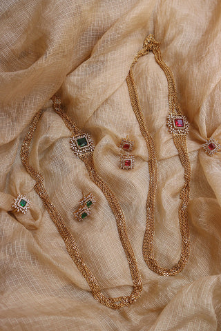 Chains AD Long Necklace Set