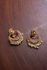 Peacock Swing Chaand Earrings