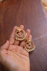 Peacock Swing Chaand Earrings