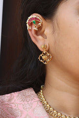 Jadau Ruby Chaand bugadi Top Clip Earrings