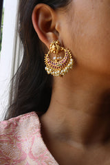 Peacock Swing Chaand Earrings