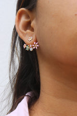 Pastel Flowers Up-down Earrings