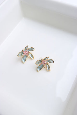 Statement Metallic Flower Studs