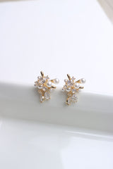 Pearl Stone Bunch Earrings