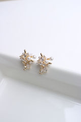 Pearl Stone Bunch Earrings