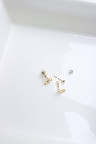 Mini Hearts Up-Down Earrings