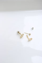 Mini Hearts Up-Down Earrings
