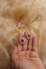 Polki Flower Studs