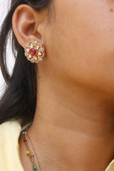Polki Flower Studs