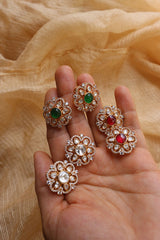 Polki Flower Studs