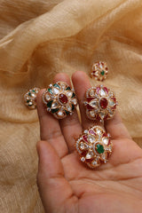 Oval AD Four Flower Studs