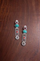 Turquoise Sleek Jaali Earrings
