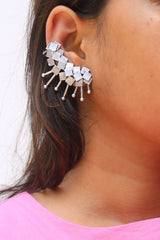 Oxidised Silver Spokes Ear Cuff
