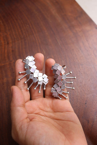 Oxidised Silver Spokes Ear Cuff