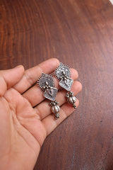 Oxidised Shield Earrings