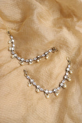 Victorian Dull Gold Moissanite Ear Chain