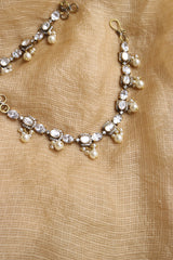 Victorian Dull Gold Moissanite Ear Chain