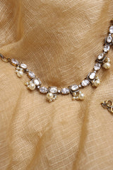 Victorian Dull Gold Moissanite Ear Chain