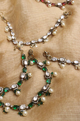 Victorian Dull Gold Moissanite Ear Chain
