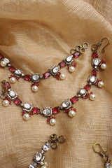 Victorian Dull Gold Moissanite Ear Chain